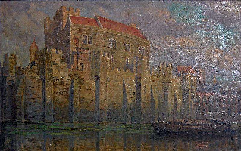 Georges Jansoone The Gravensteen in Ghent Germany oil painting art